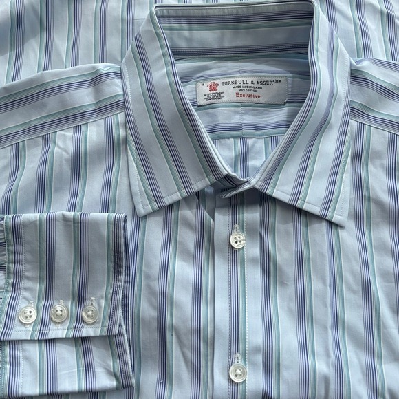 Turnbull & Asser Exclusive Men's size 43 US 17 Spread Collar Dress Shirt England - Picture 3 of 8